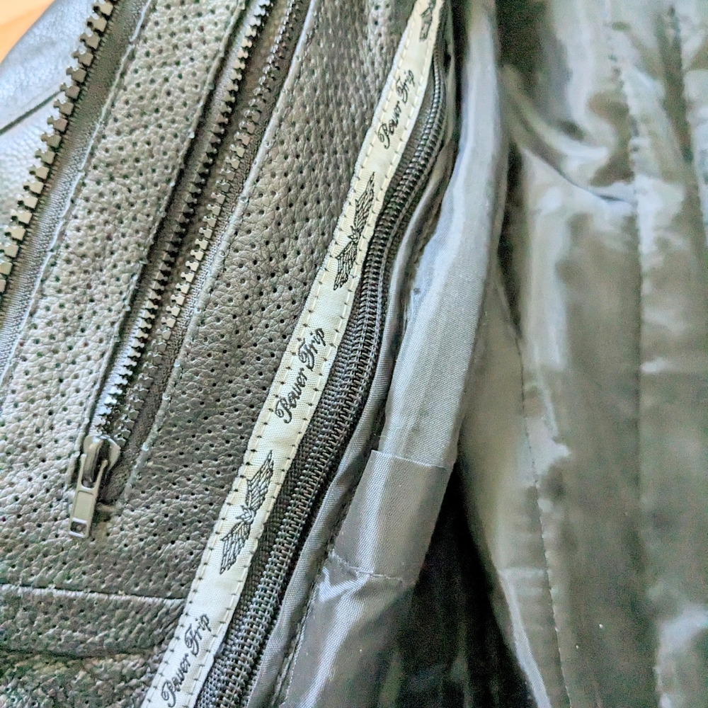 Leather Motorcycle Riding Jacket Power Trip - Picture 8 of 15